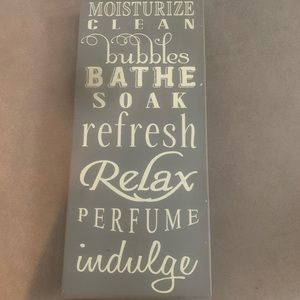 Solid wood Bathroom sign